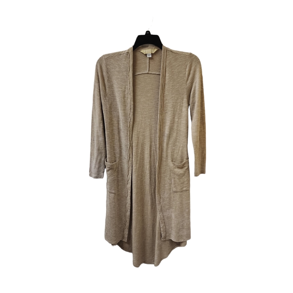 Roebuck & Co Long Beige Tan Cardigan Sweater
